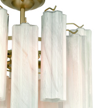 Artcraft AC12103WH - Sophia 5 Light Semi Flush Mount, Brass with Wispy White Tronchi Style Glassware