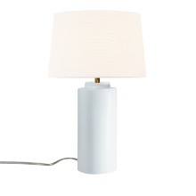 Justice Design Group CER-2575-WHT-WHTE - Spire Portable w/ Fabric Shade